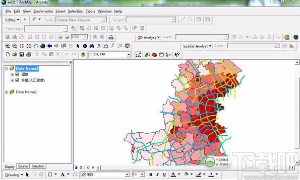 arcgis显示经纬度的方法