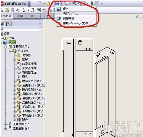 solidworks将工程图转为CAD的方法