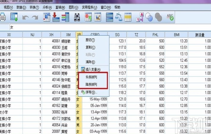 spss分组统计数据的方法