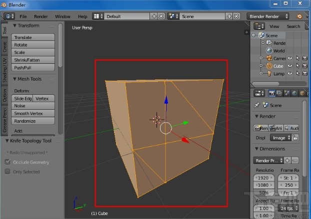 blender切割工具的使用方法