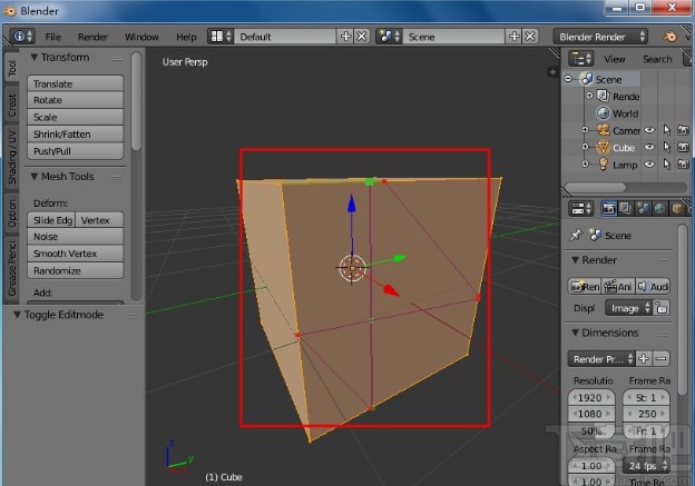 blender切割工具的使用方法