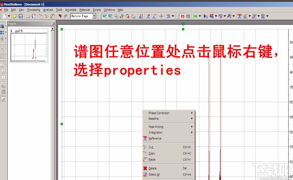 mestrenova去除谱图网格的方法