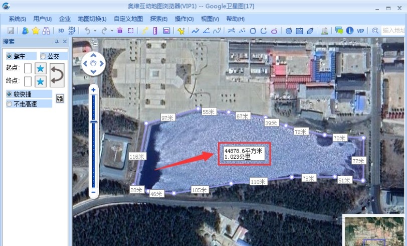 奥维地图测量土地面积的方法