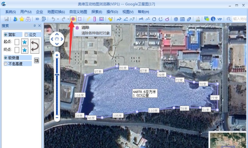 奥维地图测量土地面积的方法