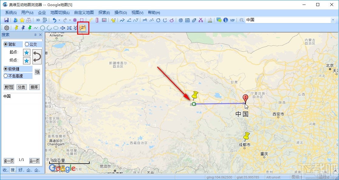 奥维地图设置轨迹的方法