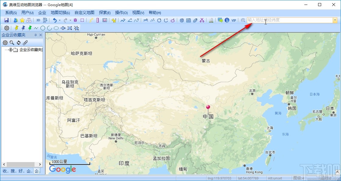 奥维地图输入坐标点查找地点的方法
