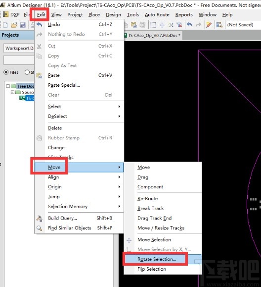 altium designer旋转电路板的方法步骤