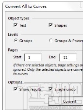 CorelDRAW一键转曲的方法