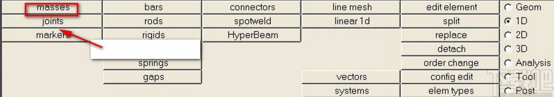 hypermesh添加质量点的方法