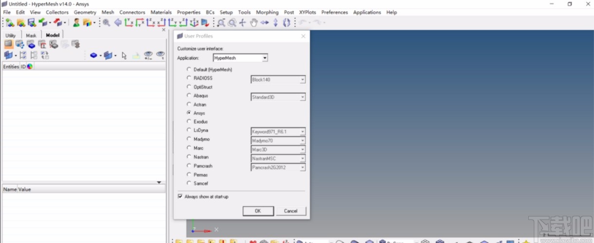 hypermesh导入igs文件的方法