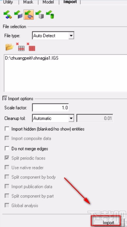 hypermesh导入igs文件的方法