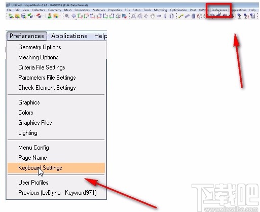 hypermesh设置快捷键的方法