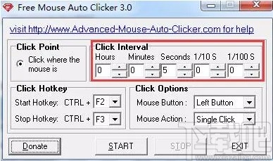Free Mouse Auto Clicker的使用方法
