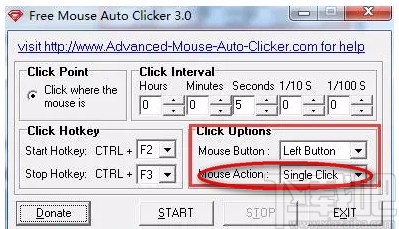 Free Mouse Auto Clicker的使用方法