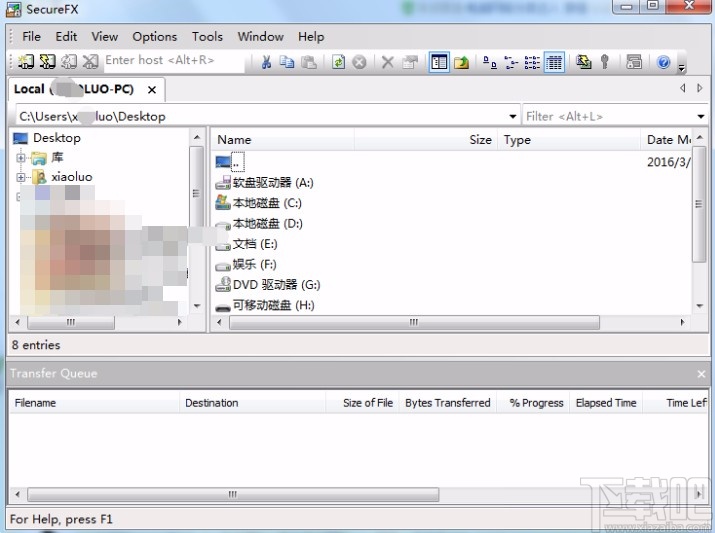 securefx显示本地文件目录的方法