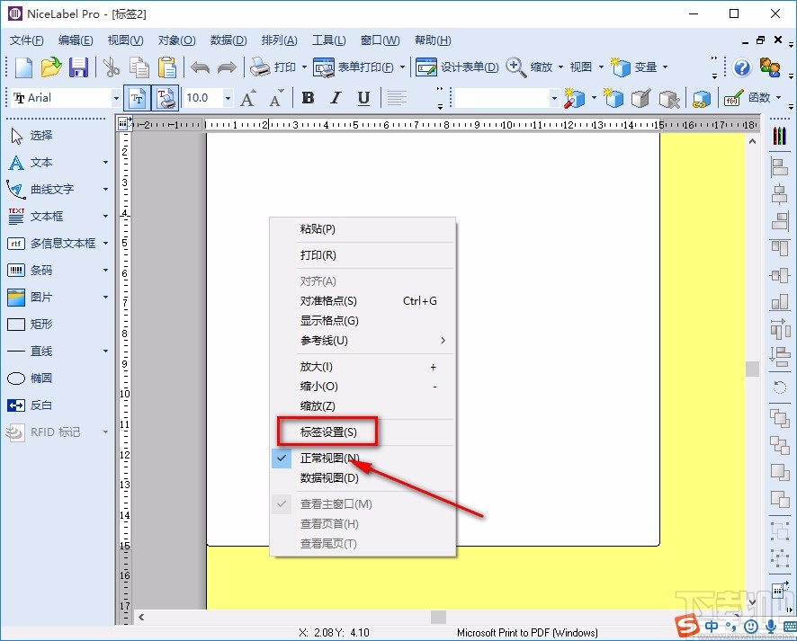 nicelabel设置标签大小的方法