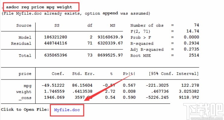 stata导出分析结果为Word文件的方法
