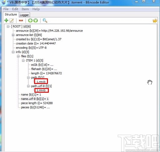 bencode editor修改BT种子名称的方法