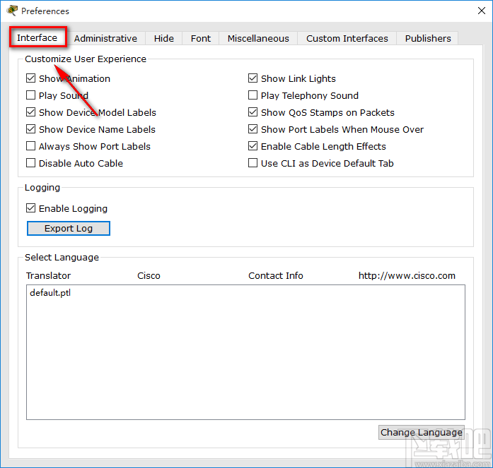 cisco packet tracer显示端口名称的方法