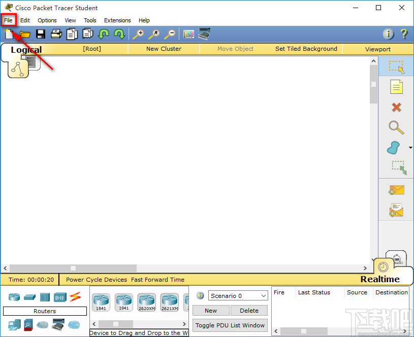 cisco packet tracer保存文件的方法