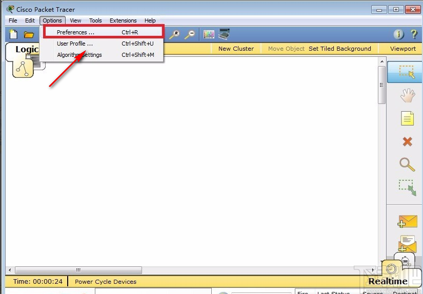 cisco packet tracer设置中文的方法