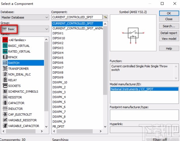 multisim开关元器件的查找使用方法