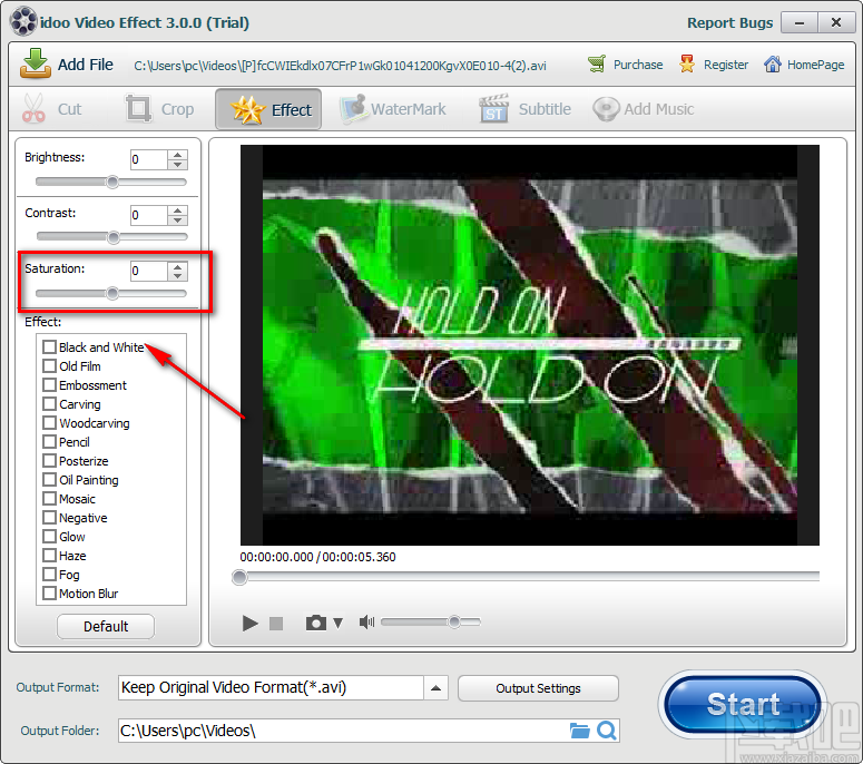 idoo Video Effect使视频变灰的方法步骤