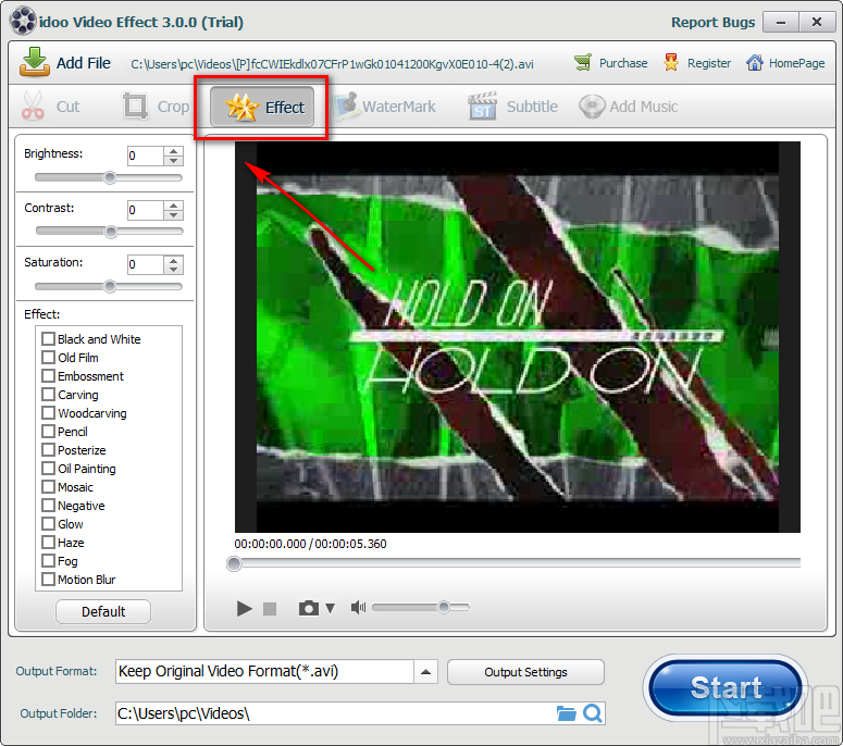 idoo Video Effect使视频变灰的方法步骤