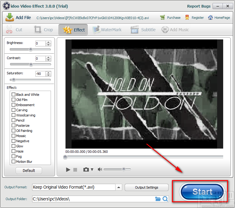 idoo Video Effect使视频变灰的方法步骤