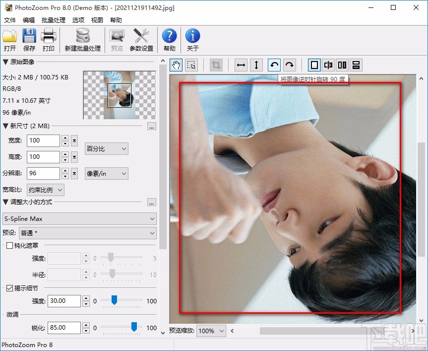 BenVista PhotoZoom Pro旋转图片的方法