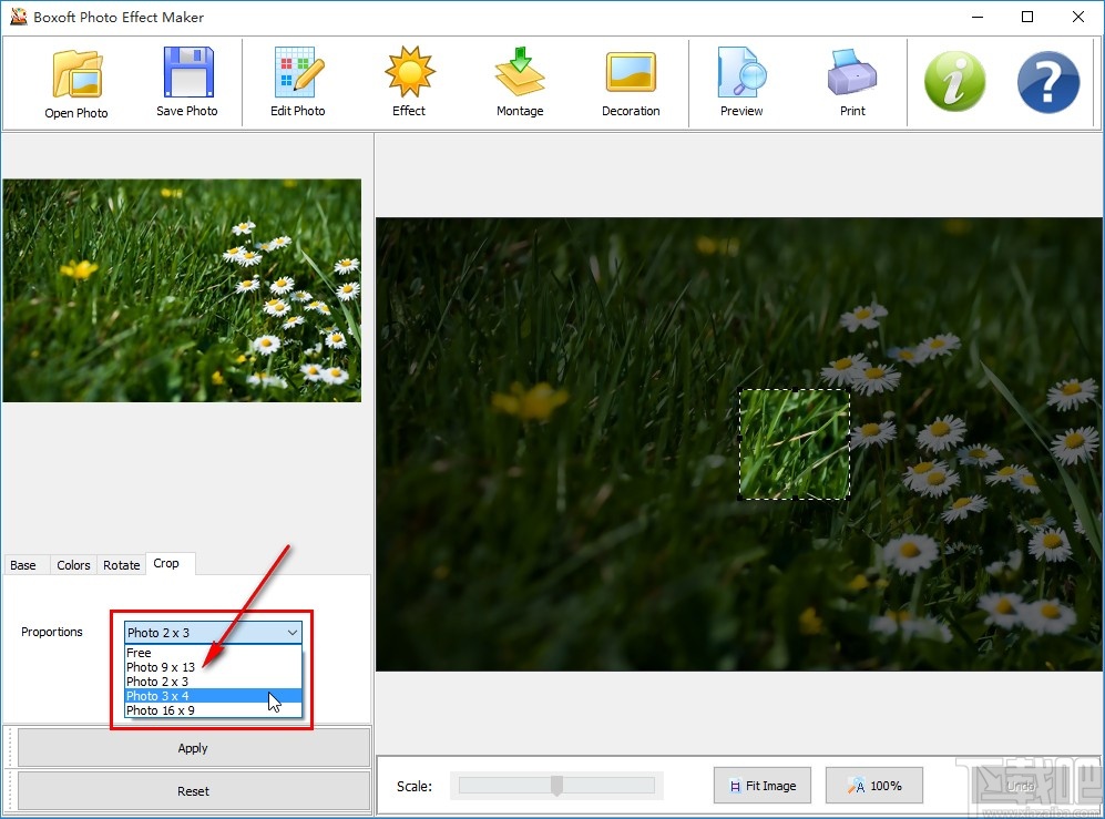 Boxoft Photo Effect Maker裁剪图片的方法
