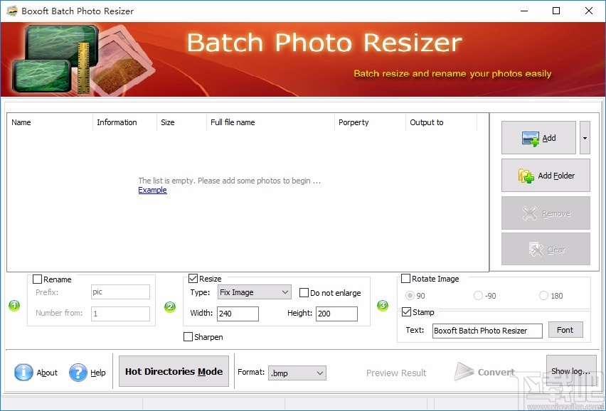 Boxoft Batch Photo Resizer批量修改图片名称的方法