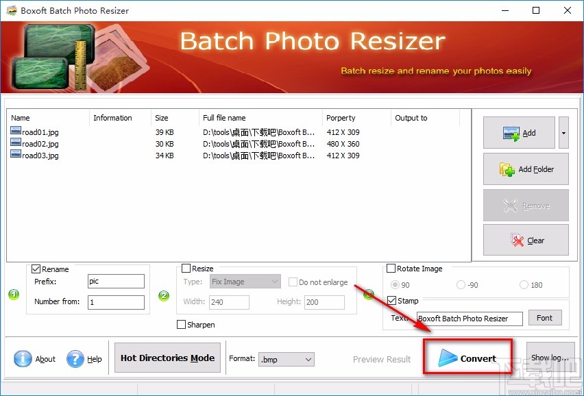 Boxoft Batch Photo Resizer批量修改图片名称的方法