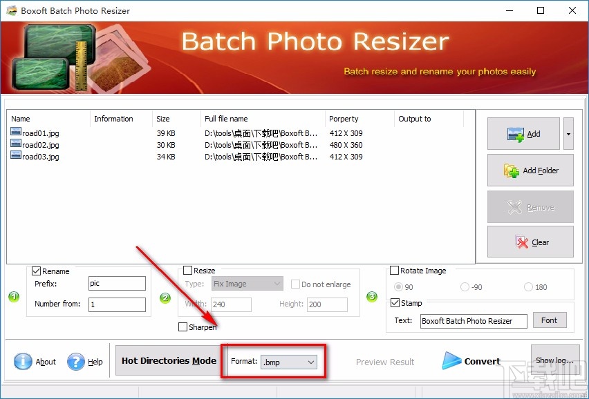 Boxoft Batch Photo Resizer批量修改图片名称的方法