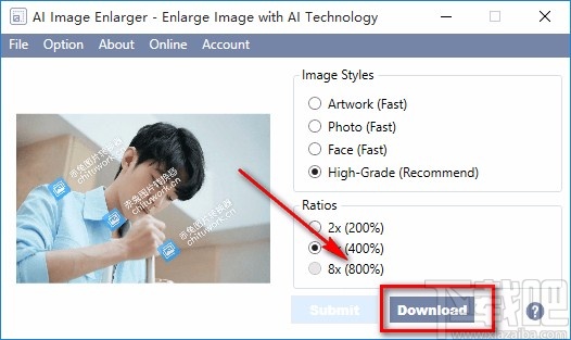 AI Image Enlarger无损放大图片的方法
