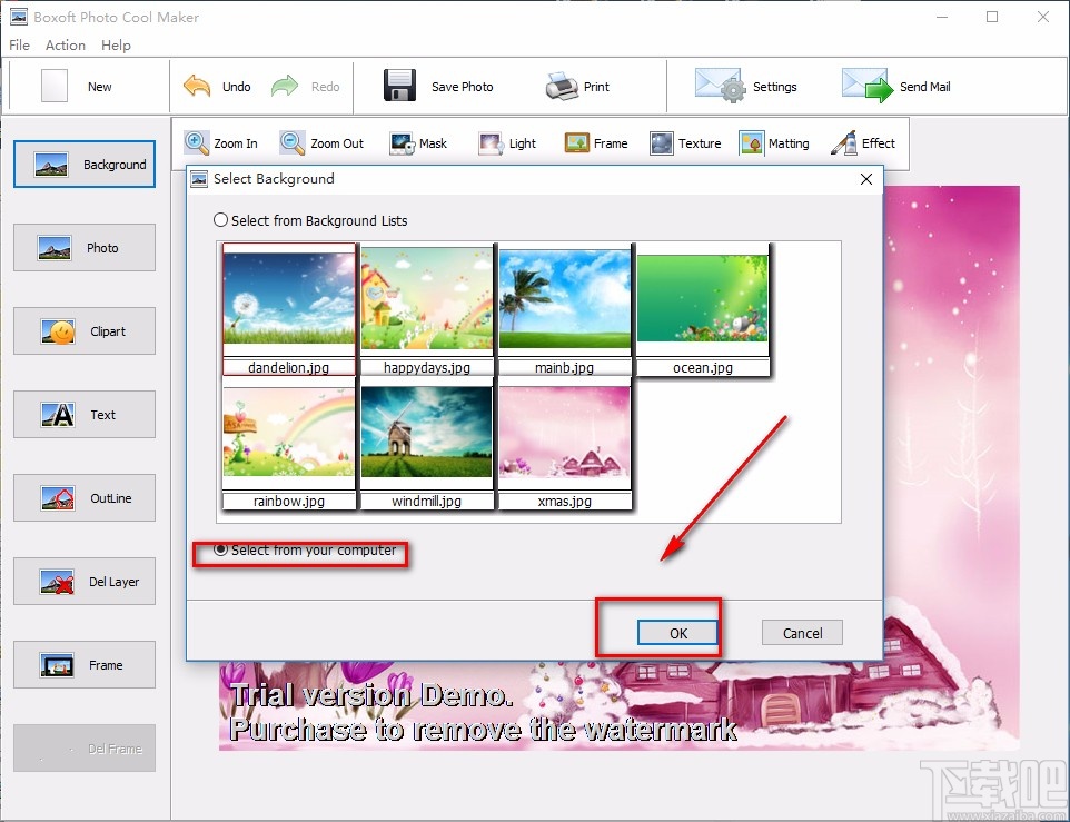 Boxoft Photo Cool Maker给图片添加背景的方法