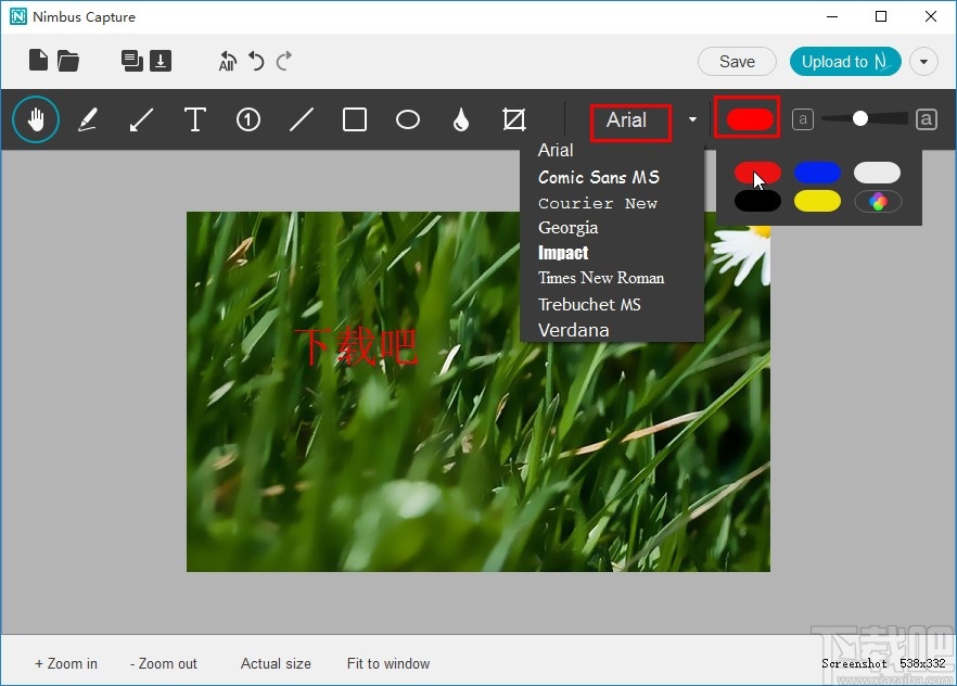 Nimbus Capture在截图中添加文字的方法