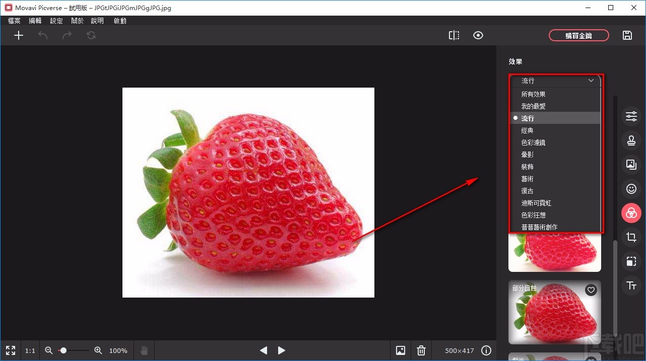Movavi Picverse给图片添加效果的方法