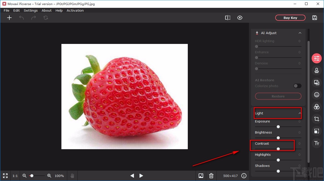 Movavi Picverse调整图片对比度的方法