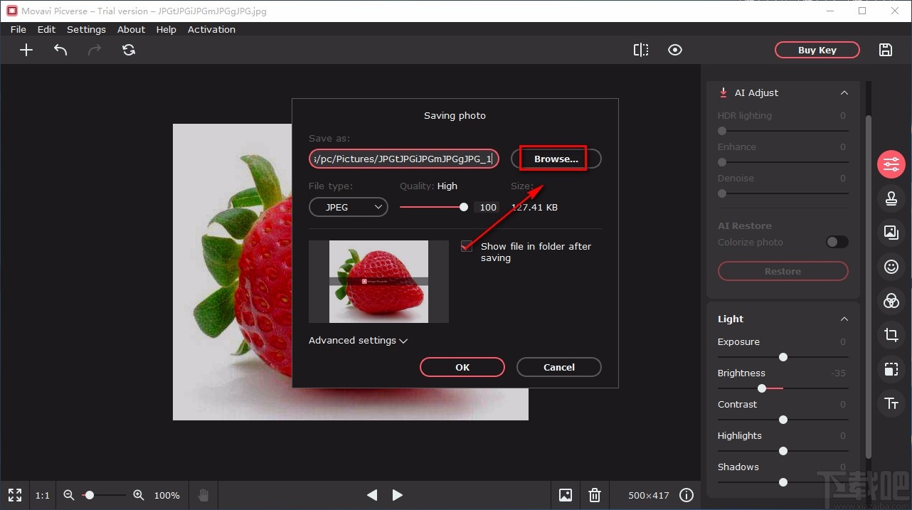 Movavi Picverse调整图片对比度的方法