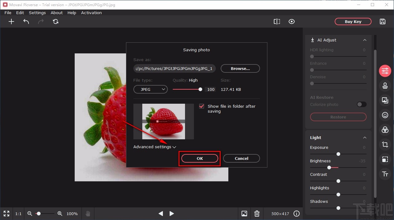 Movavi Picverse调整图片对比度的方法