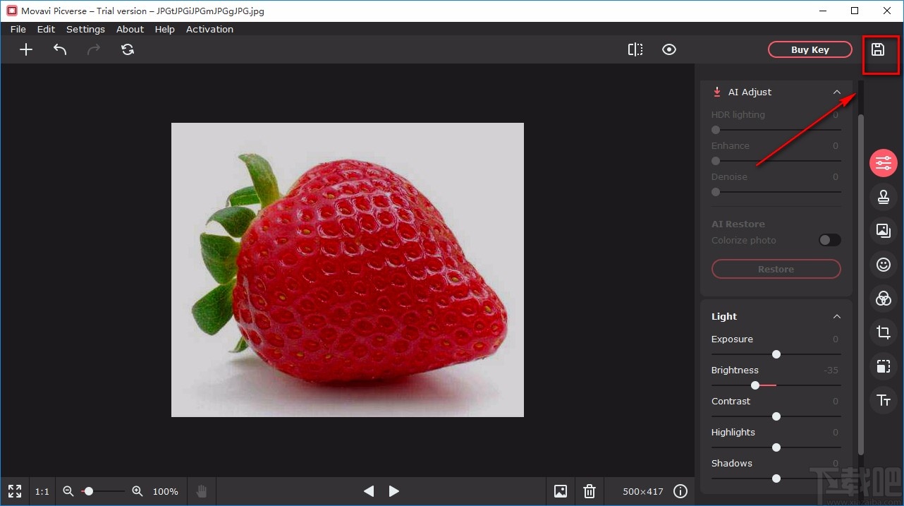 Movavi Picverse调整图片对比度的方法