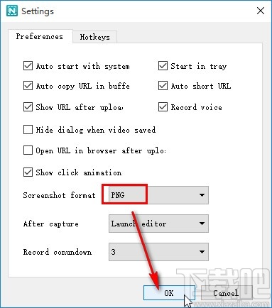Nimbus Capture设置截图保存格式的方法
