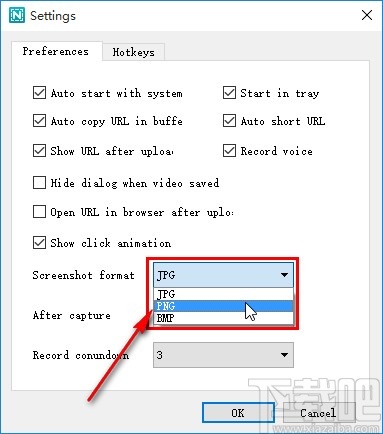 Nimbus Capture设置截图保存格式的方法