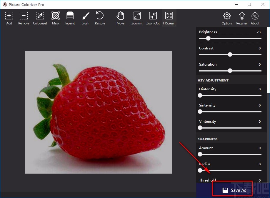Picture Colorizer Pro调整图片亮度的方法