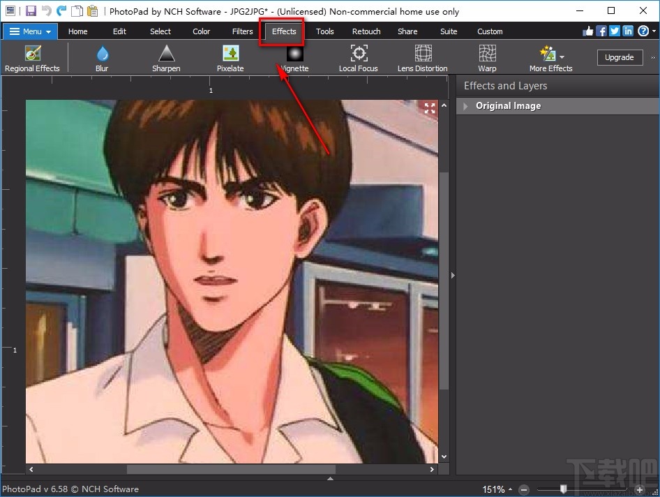 PhotoPad Image Editor给图片添加模糊效果的方法