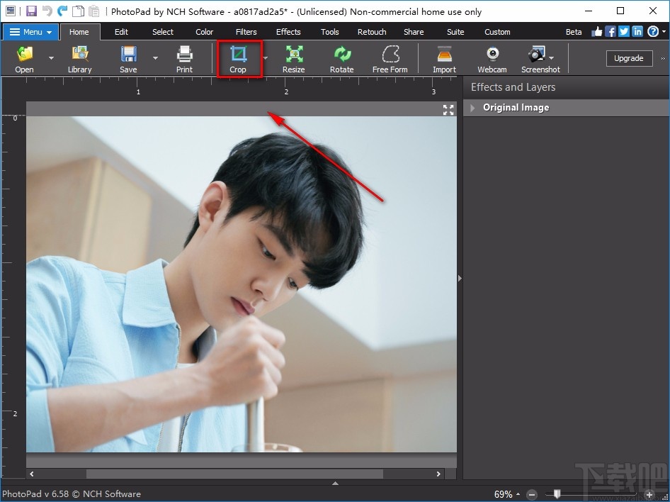 PhotoPad Image Editor裁剪图片的方法