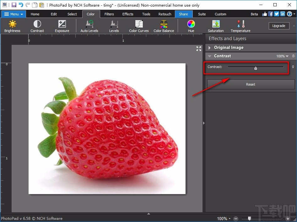 PhotoPad Image Editor调整图片对比度的方法