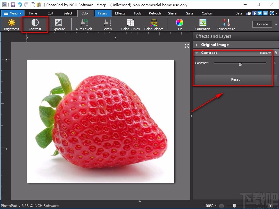 PhotoPad Image Editor调整图片对比度的方法