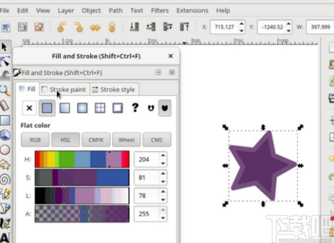 inkscape设置图形背景颜色的方法
